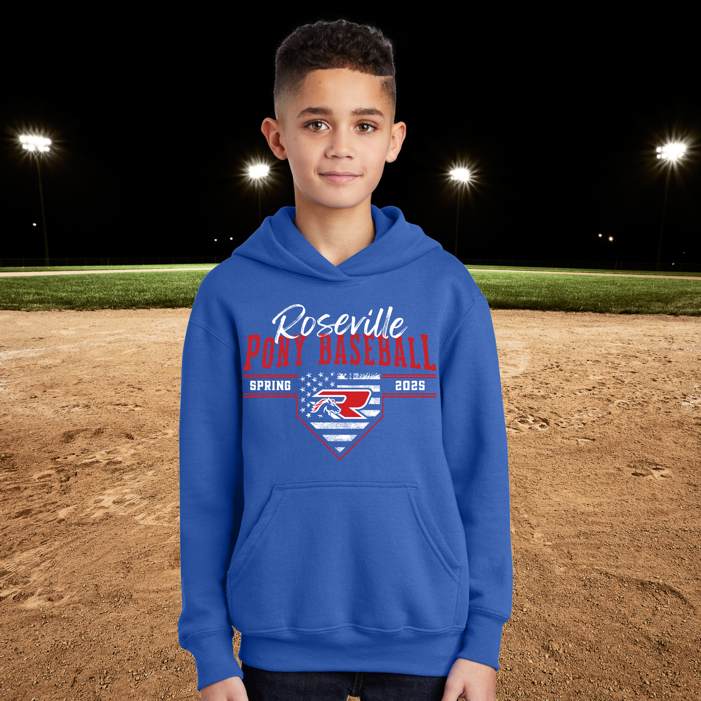 Roseville Pony Baseball 2025 Hoodie- Practice
