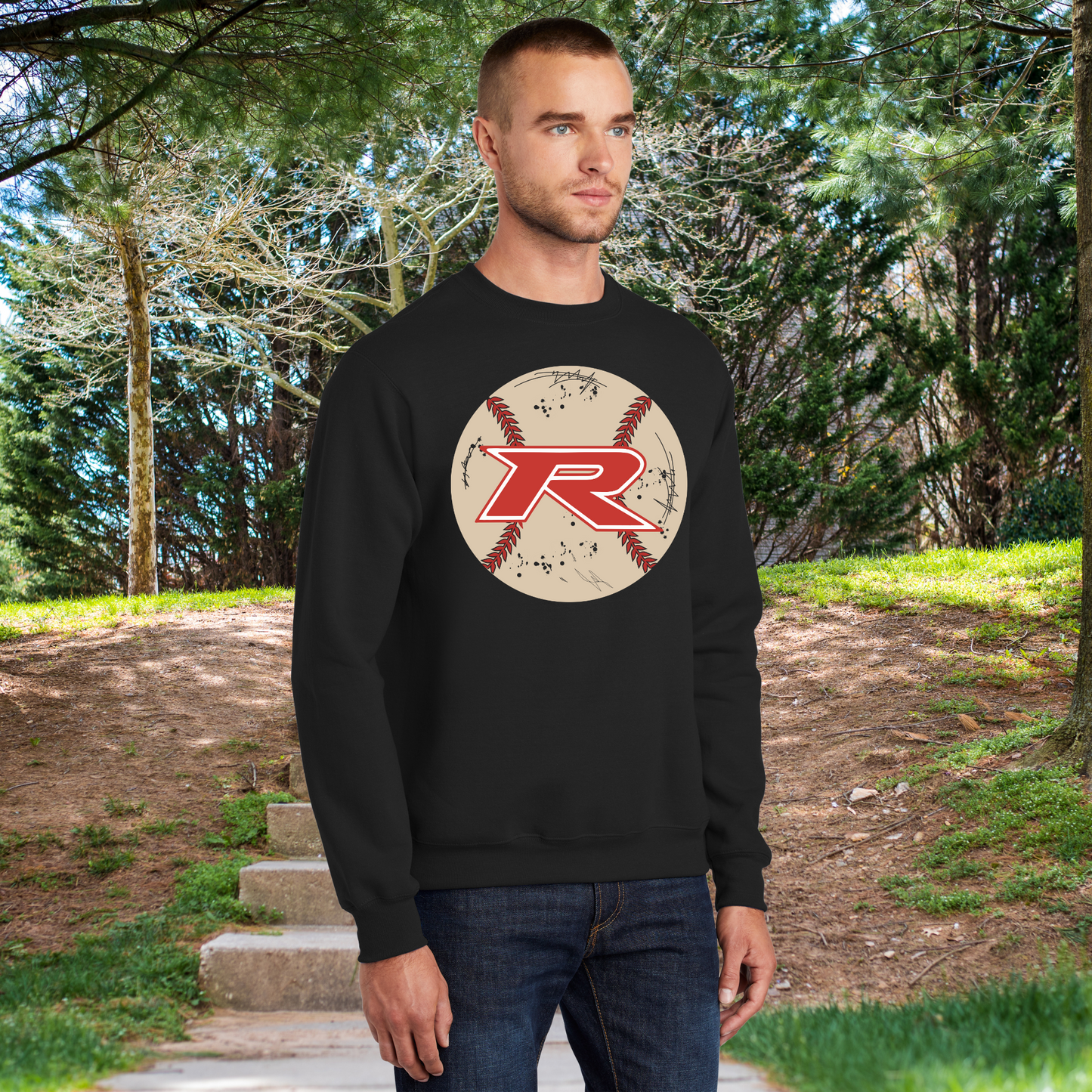 Rocklin Pony Baseball Hoodie- Distressed Baseball