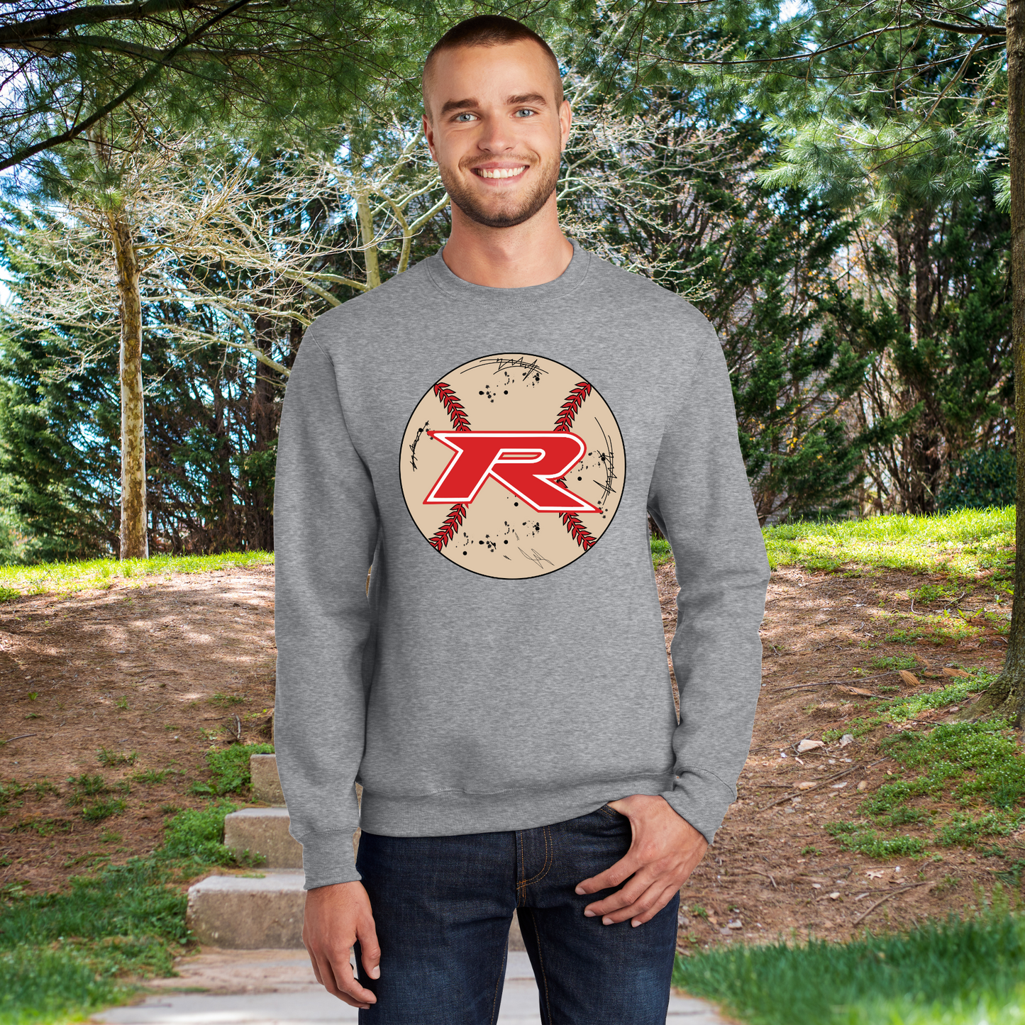 Rocklin Pony Baseball Hoodie- Distressed Baseball