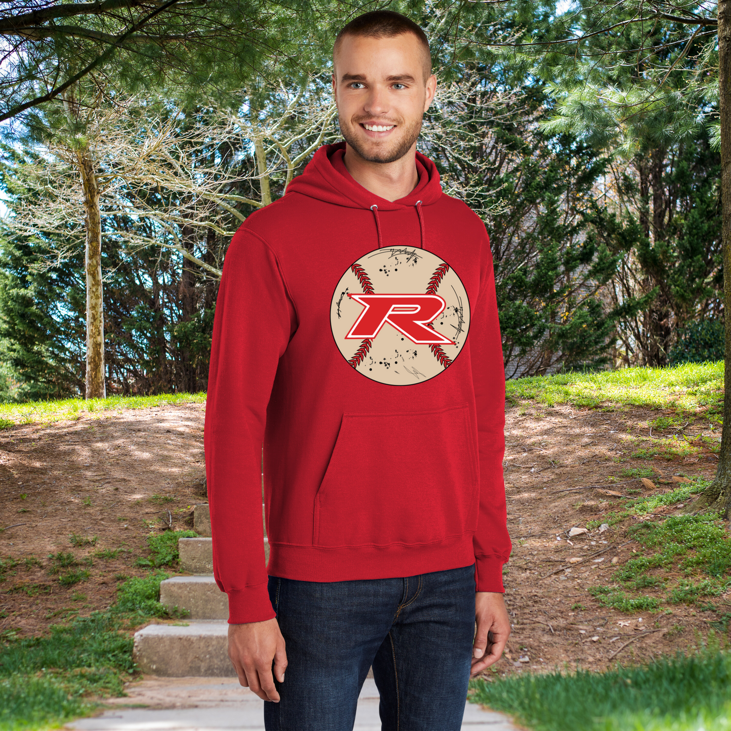 Rocklin Pony Baseball Hoodie- Distressed Baseball