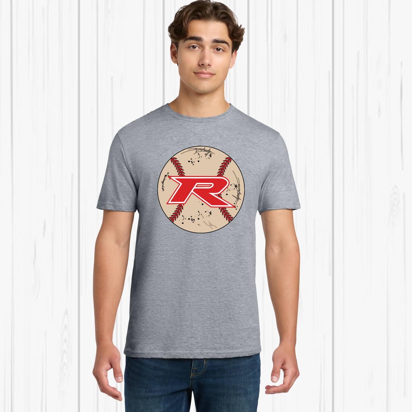 Rocklin Pony Baseball Tees and Tanks-Distressed Baseball
