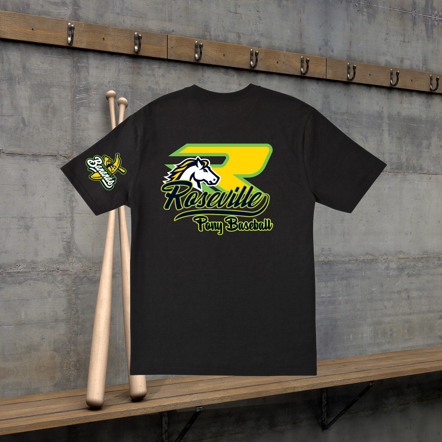 Roseville Pony Baseball Tees and Tanks-Adult and Youth- R Banana