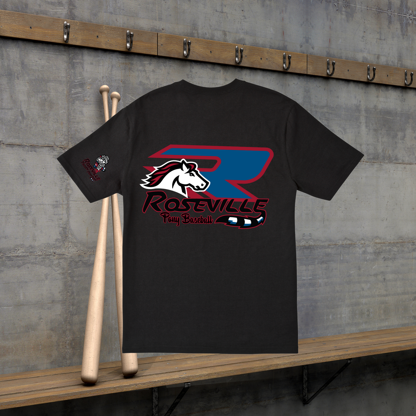 Roseville Pony Baseball Tees and Tanks-Adult and Youth- Trash Pandas R