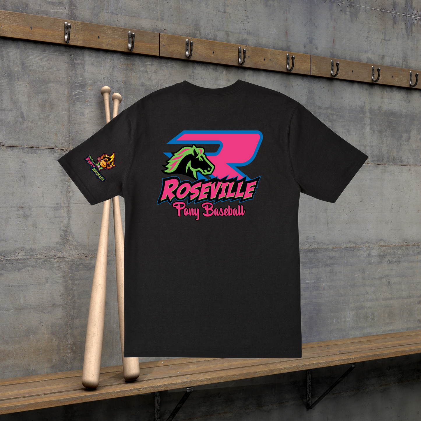 Roseville Pony Baseball - Party Animals - Youth & Toddler Core Cotton Tee