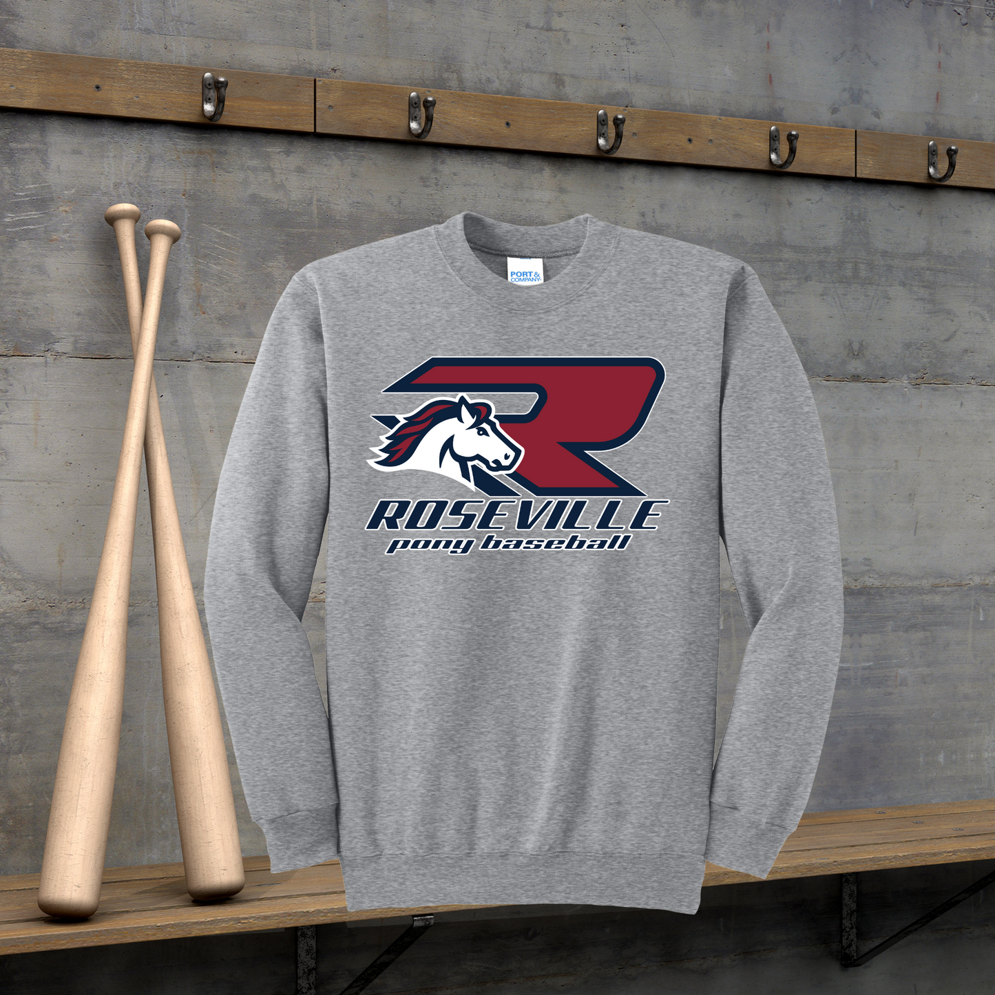 Roseville Pony Baseball Adult/Youth Hoodie-Pony