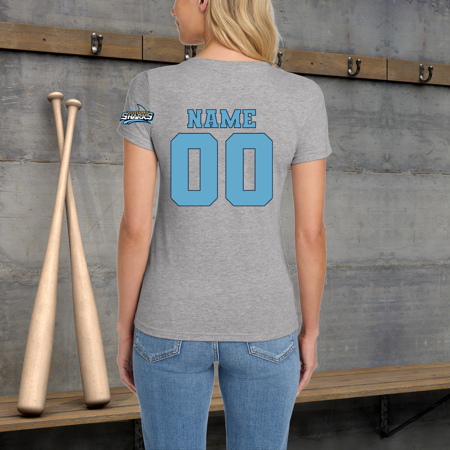 Roseville Pony Baseball Tees and Tanks-Adult and Youth- Sharks R