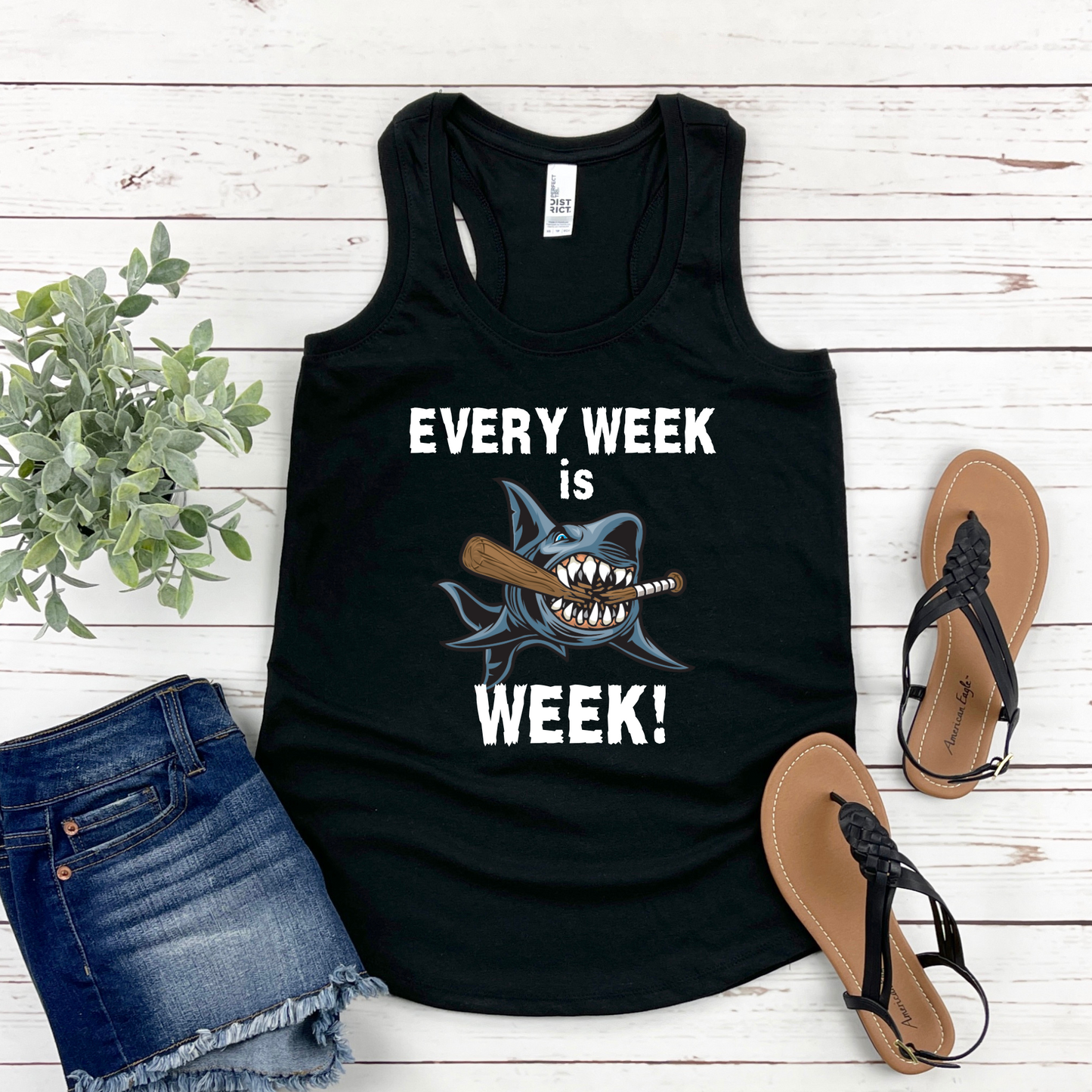 Roseville Pony Baseball Tees and Tanks-Adult and Youth- Sharks Every week
