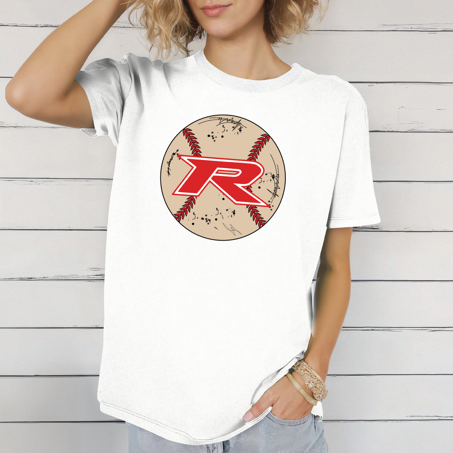 Rocklin Pony Baseball Tees and Tanks-Distressed Baseball