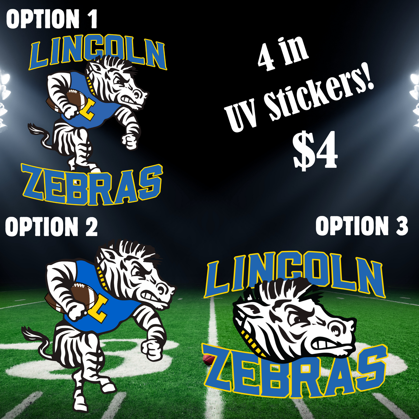 LIncoln Zebra- UV Stickers