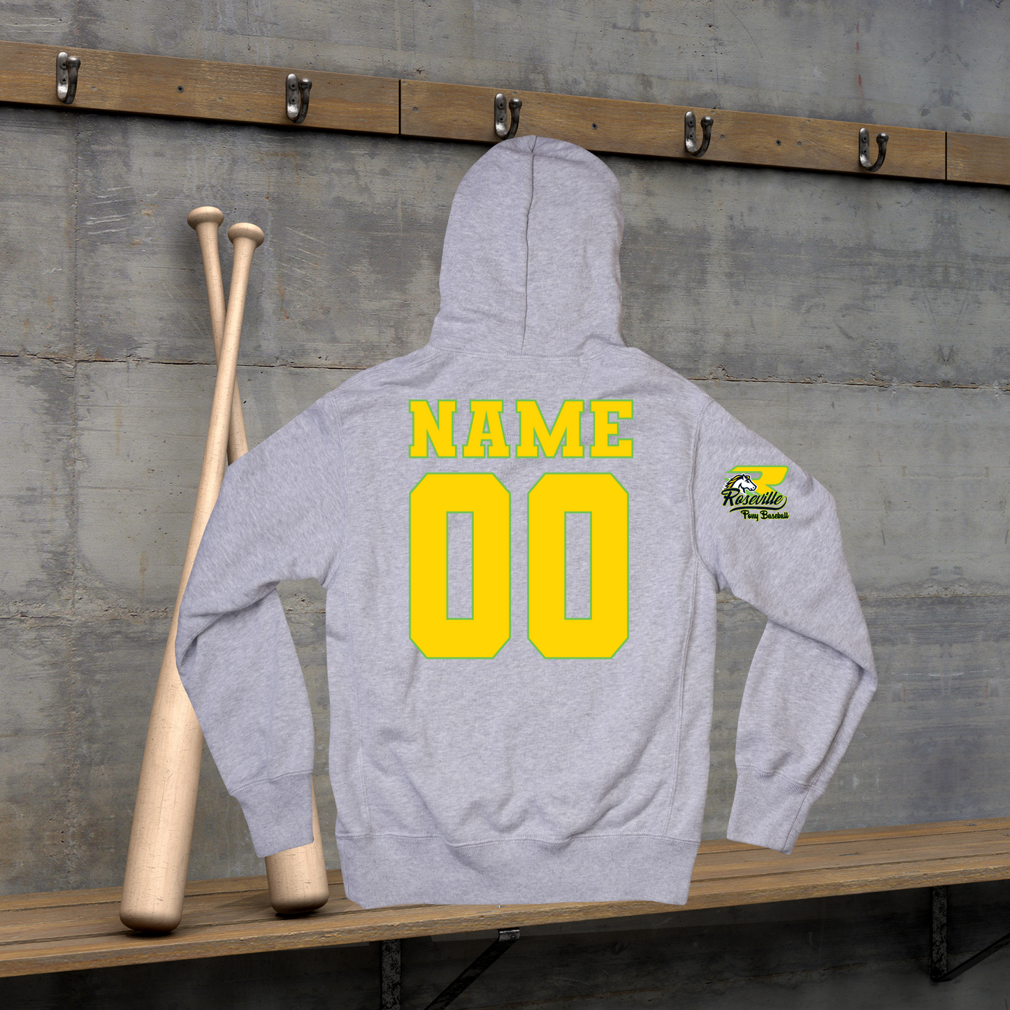 Roseville Pony Baseball Adult/Youth Hoodie-Banana