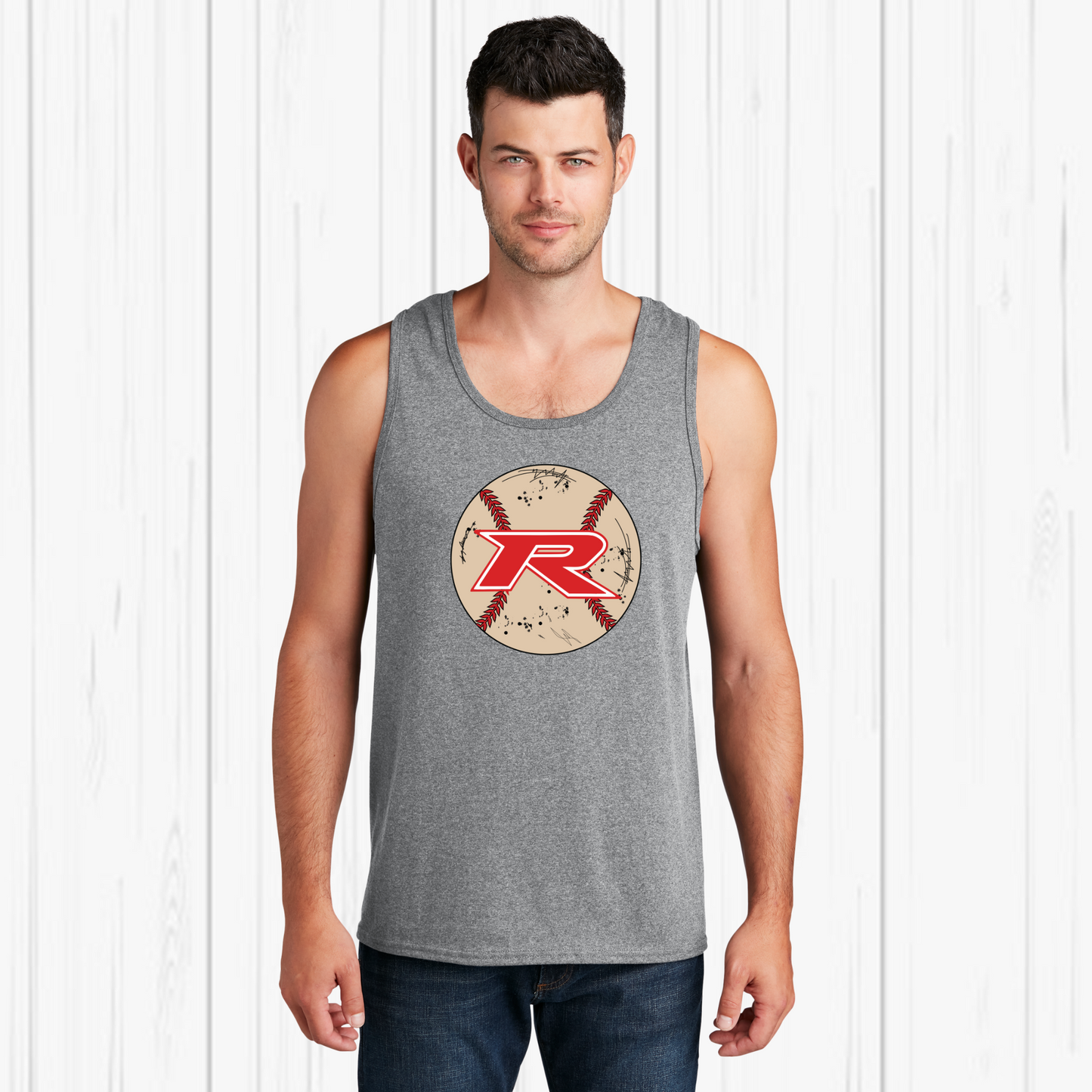 Rocklin Pony Baseball Tees and Tanks-Distressed Baseball