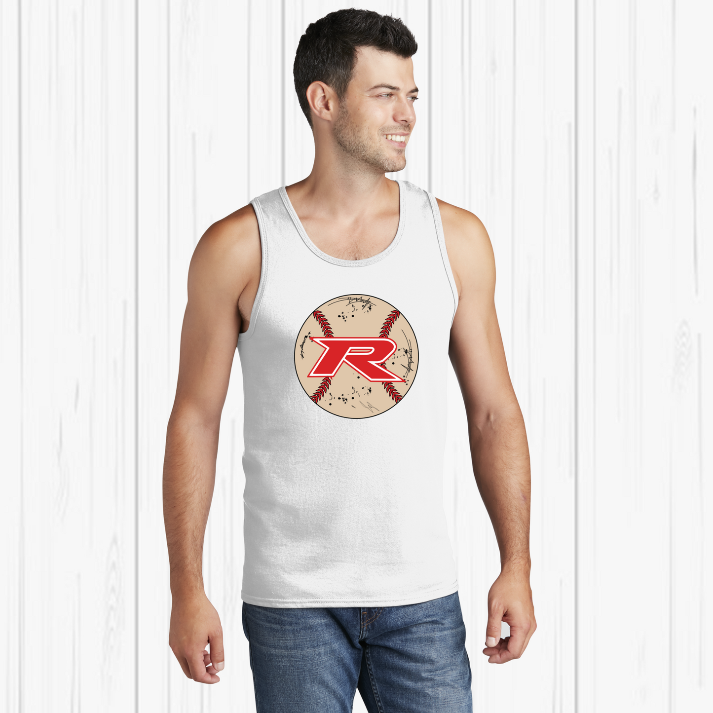 Rocklin Pony Baseball Tees and Tanks-Distressed Baseball