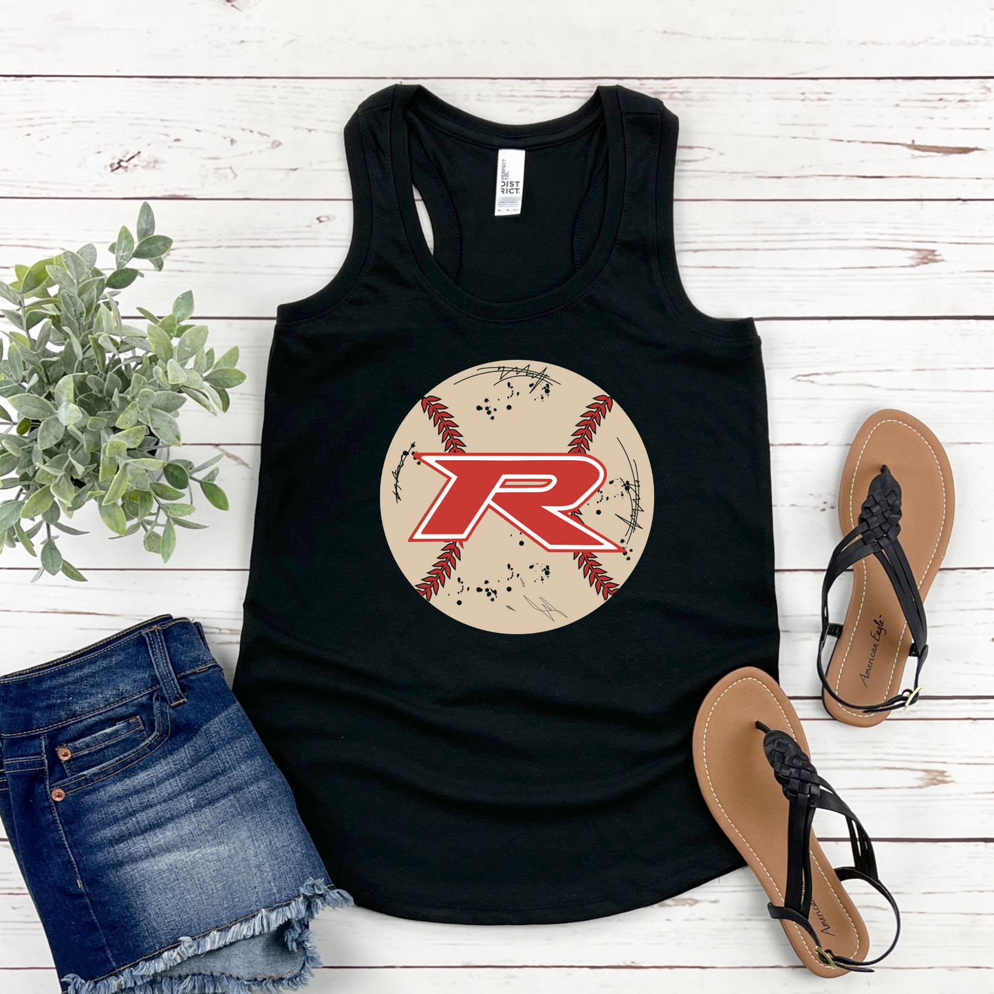 Rocklin Pony Baseball Tees and Tanks-Distressed Baseball