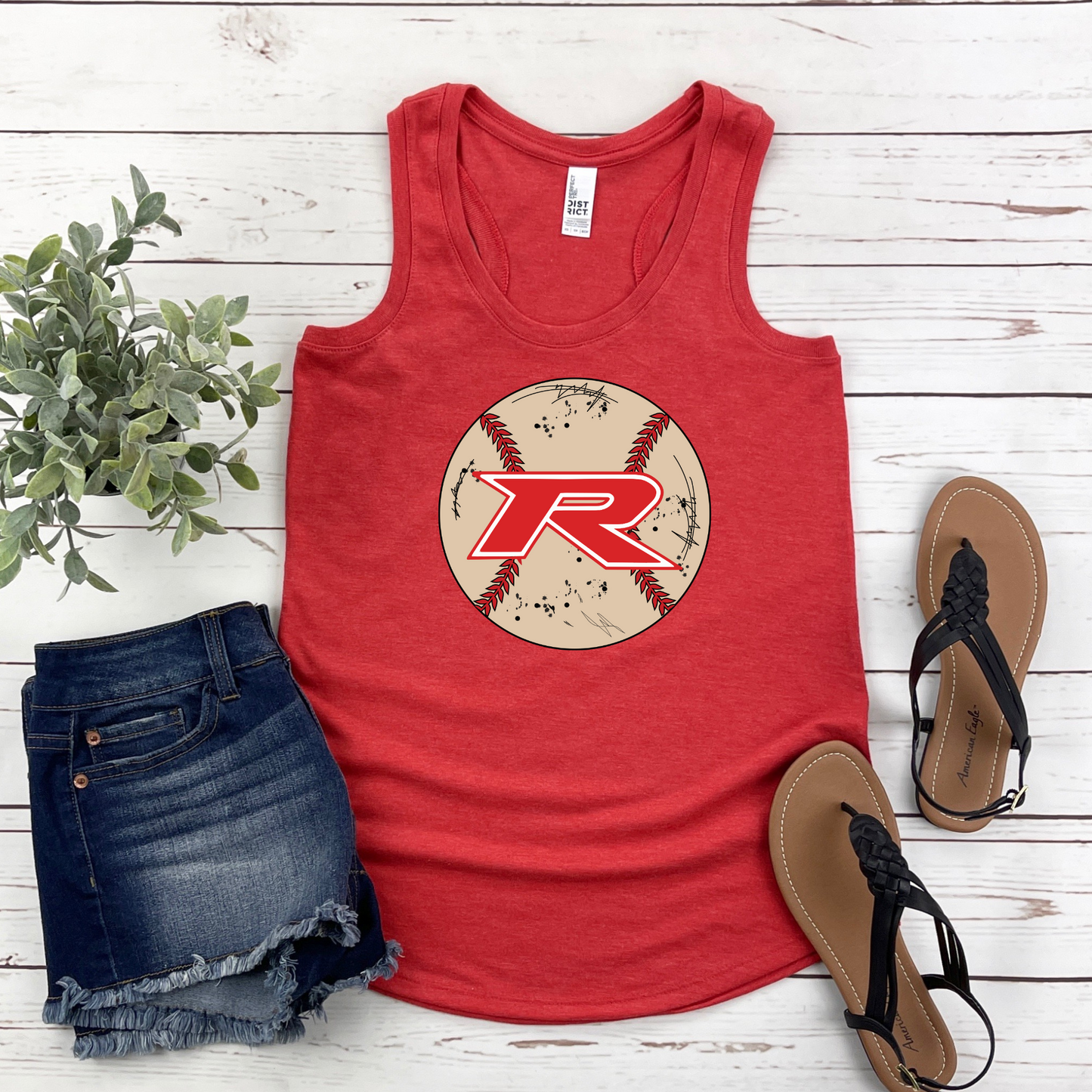 Rocklin Pony Baseball Tees and Tanks-Distressed Baseball