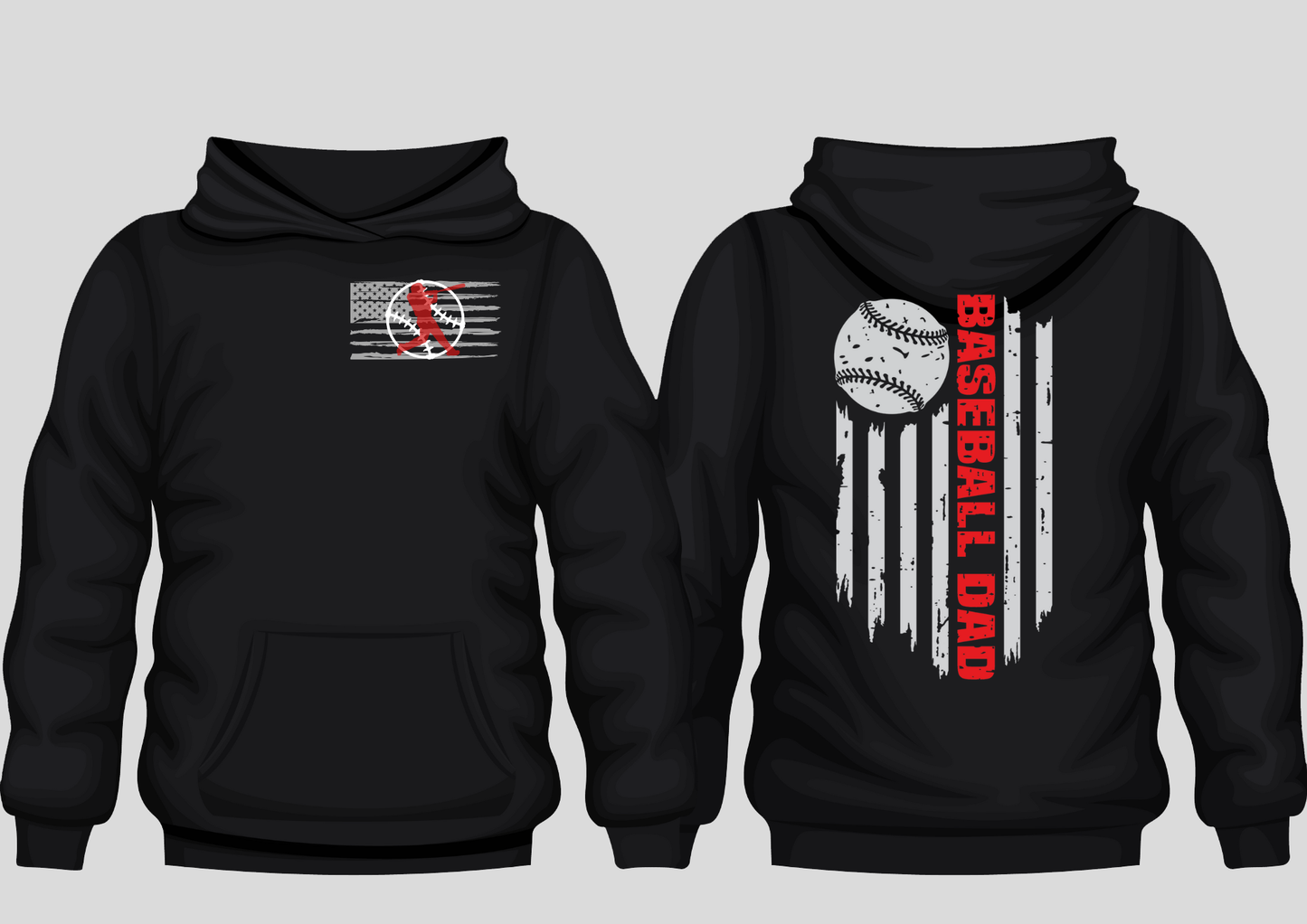 Baseball Dad Flag Hoodie