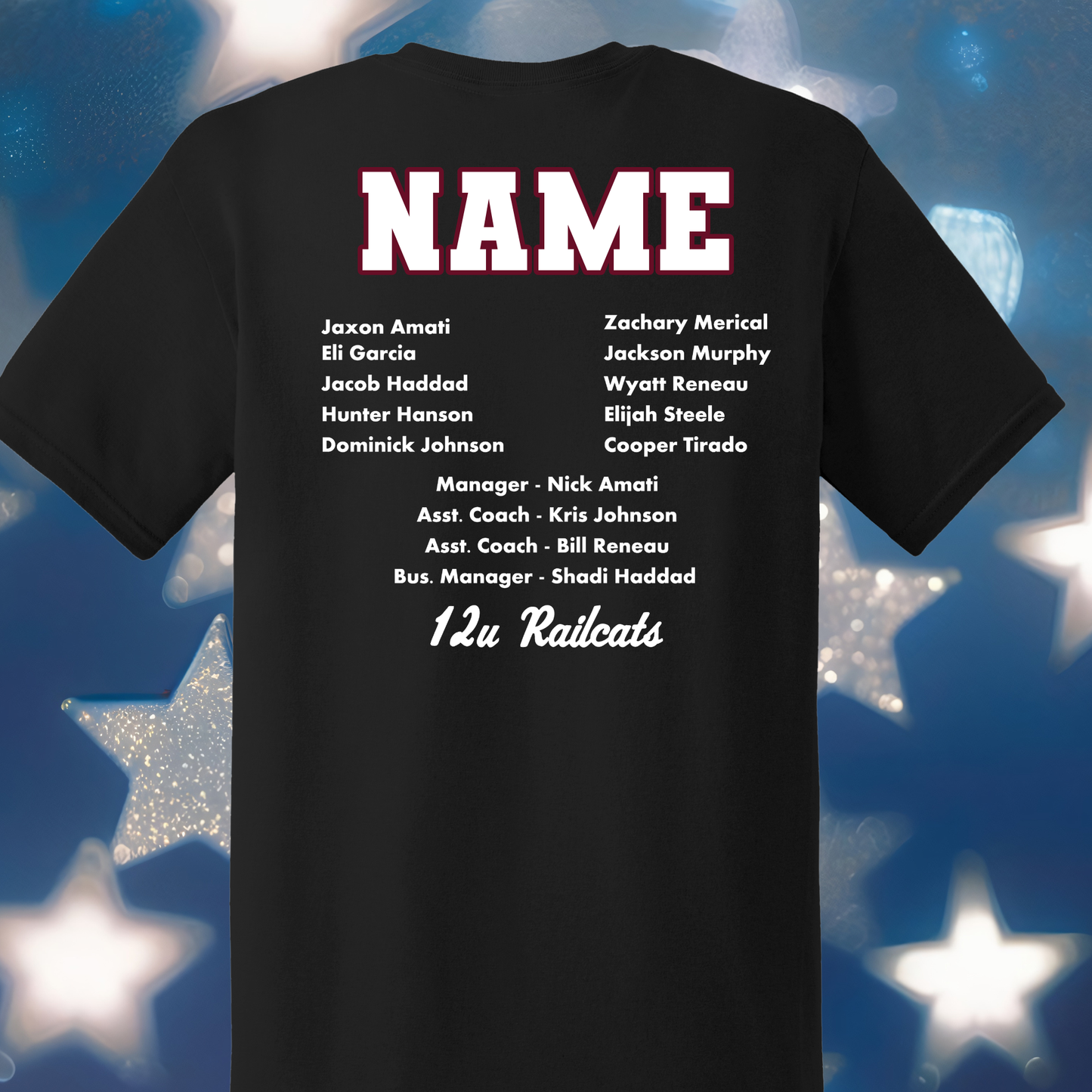 Roseville Pony Baseball Tees and Tanks-Adult and Youth- Rail Cats All Star