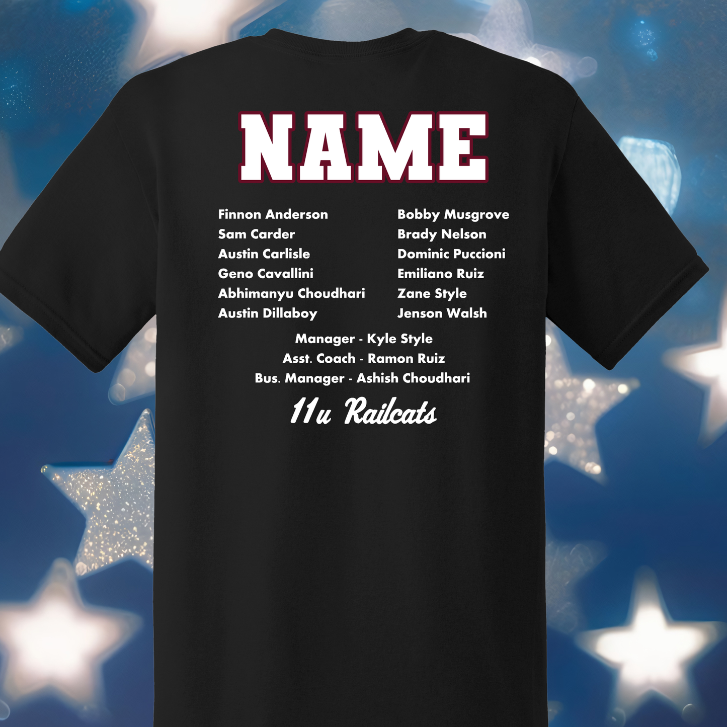 Roseville Pony Baseball Tees and Tanks-Adult and Youth- Rail Cats All Star