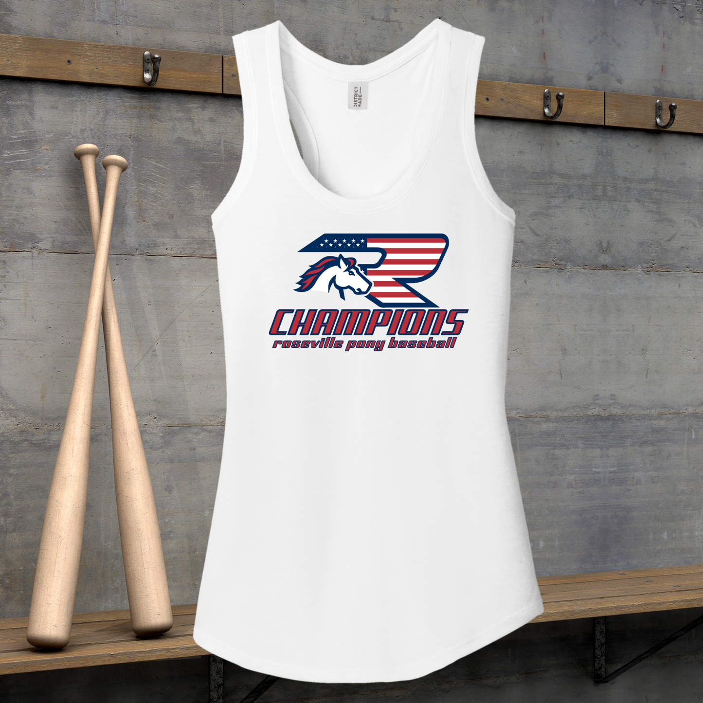 Roseville Pony Baseball Tees and Tanks-Adult and Youth- 2025 CHAMPIONS black