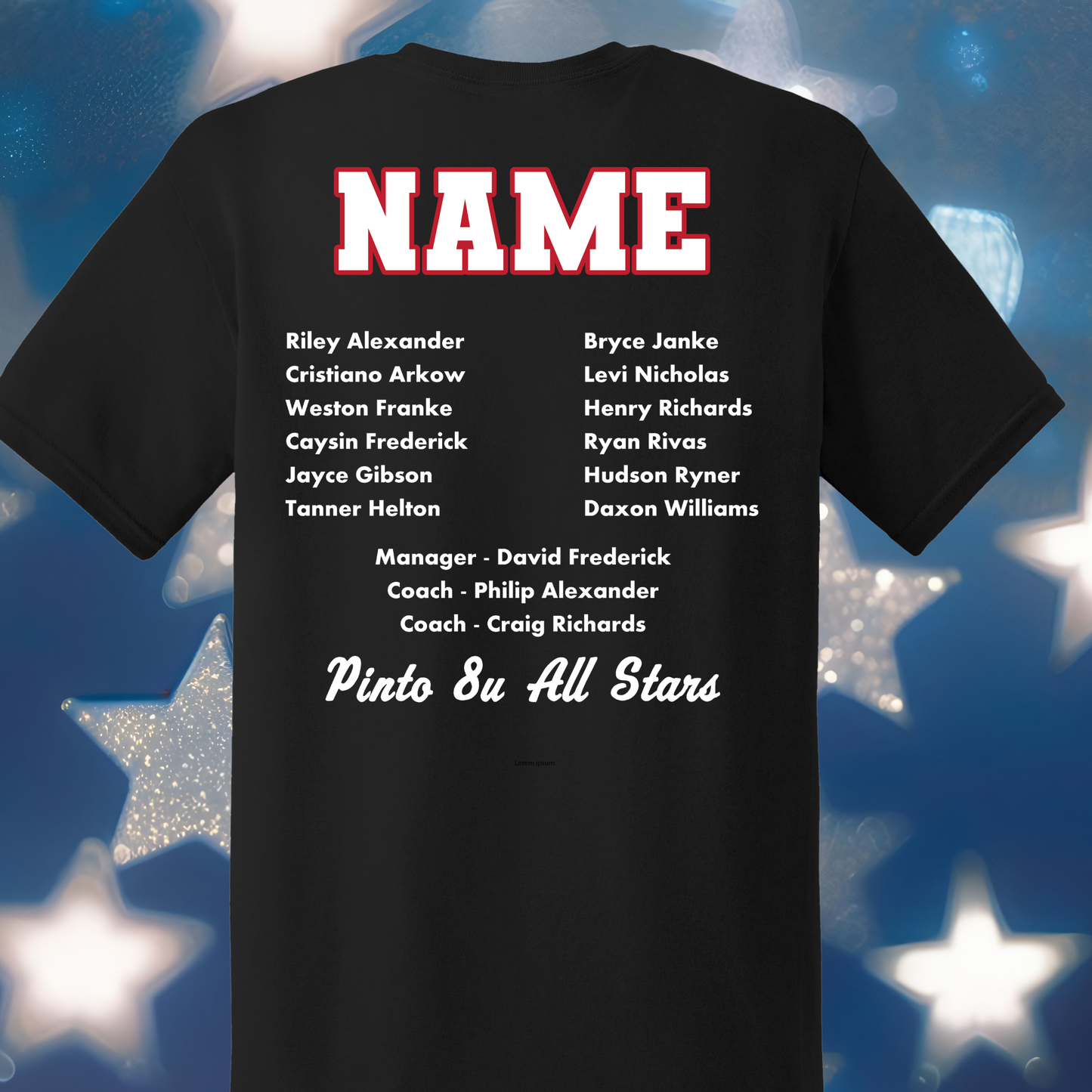 Roseville Pony Baseball Tees and Tanks-Adult and Youth- All Star Uniform logo 2026)