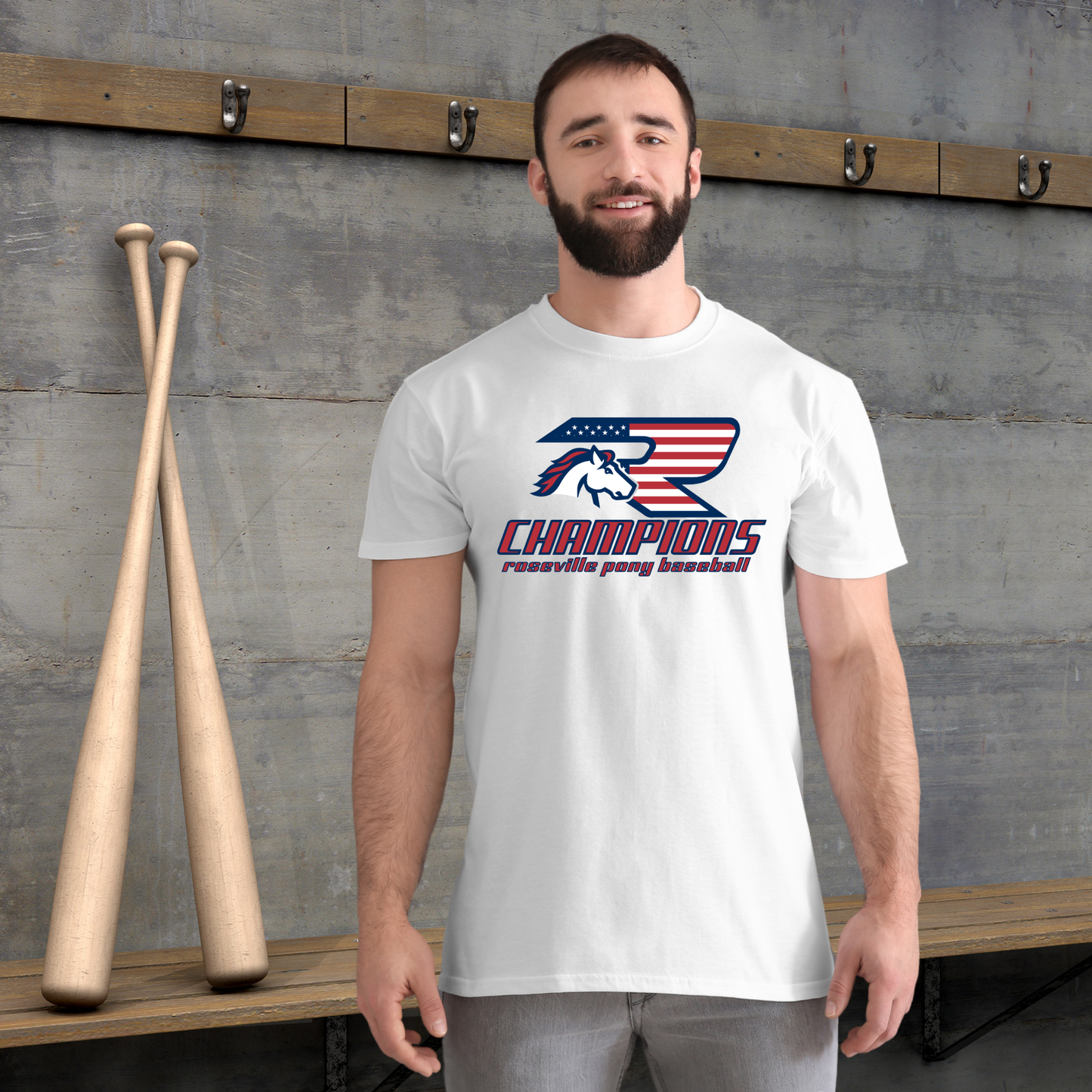 Roseville Pony Baseball Tees and Tanks-Adult and Youth- 2025 CHAMPIONS black