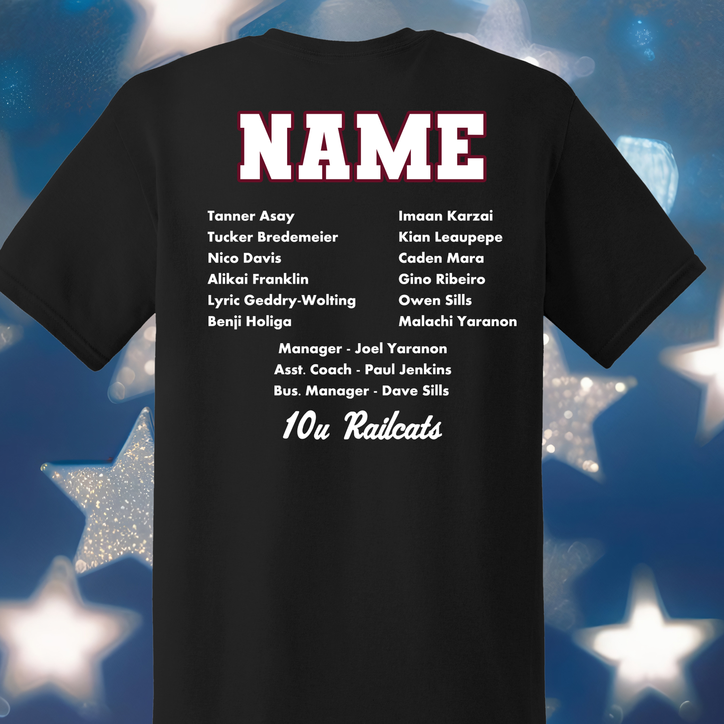 Roseville Pony Baseball Tees and Tanks-Adult and Youth- Rail Cats All Star