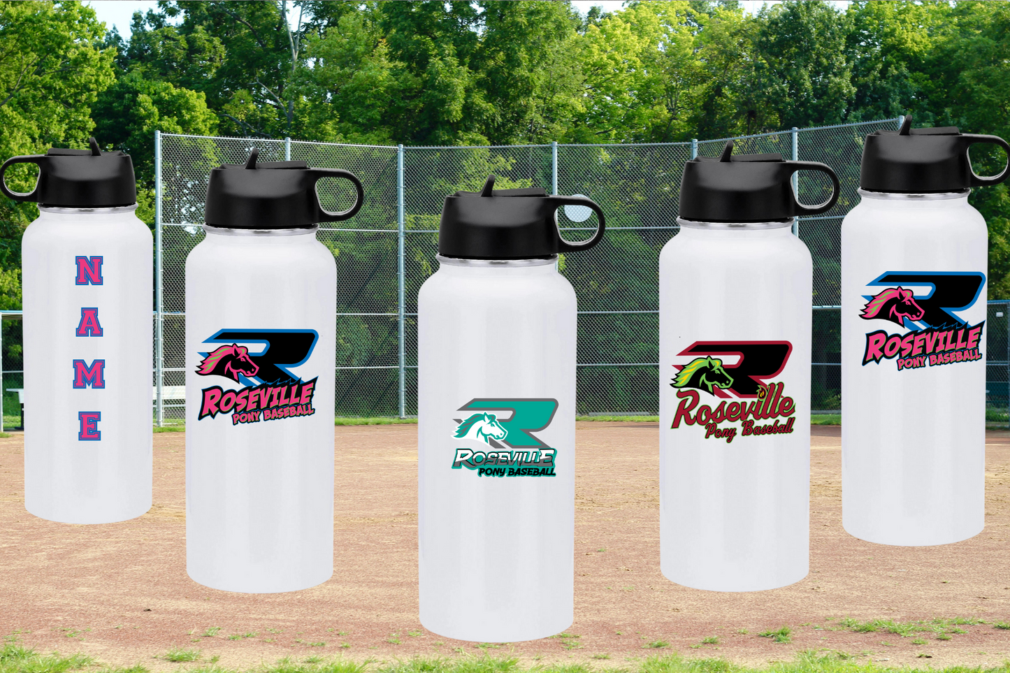 Roseville Pony Baseball Custom Water bottle