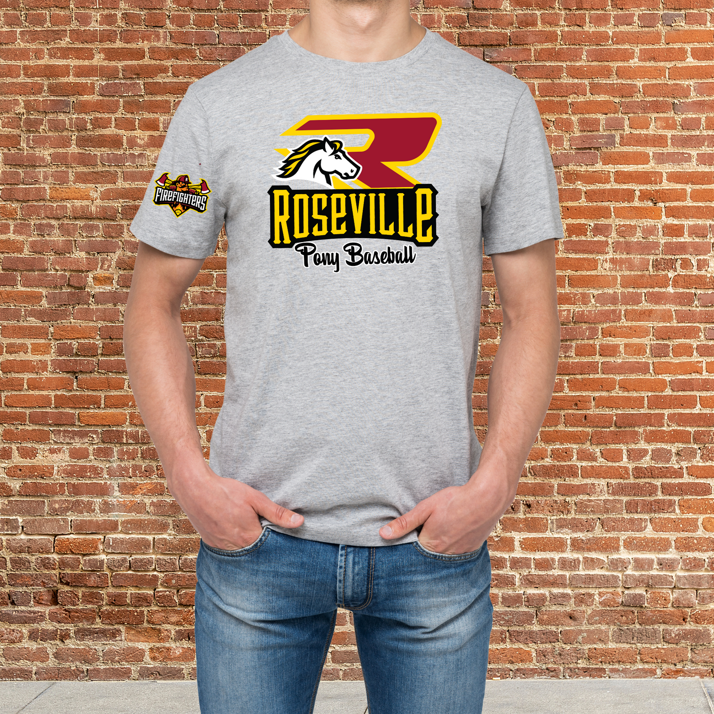 Roseville Pony Fire Fighters Soft Style - Adult Tee