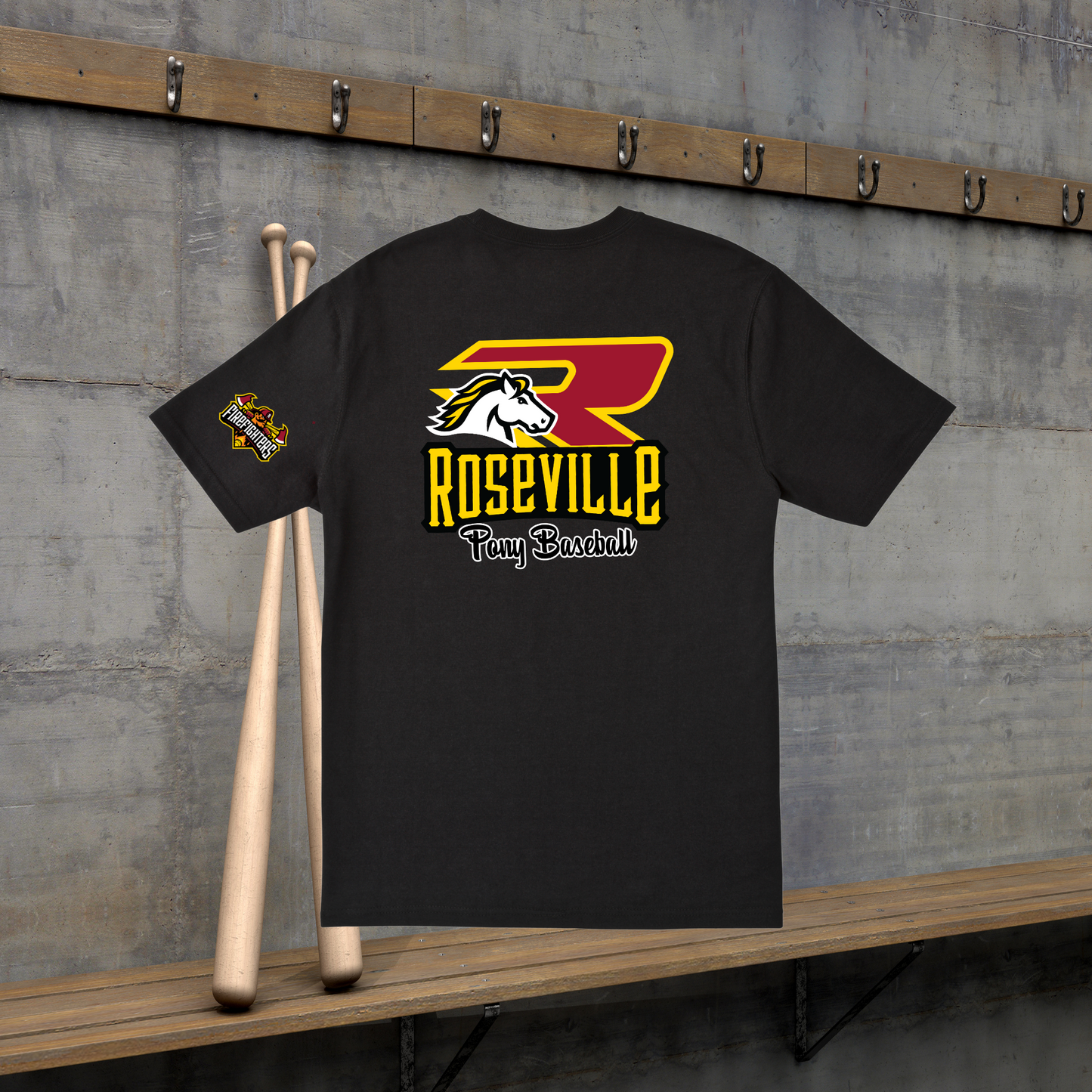 Roseville Pony Baseball - Fire Fighters - Youth & Toddler Core Cotton Tee