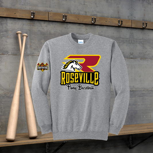 Roseville Pony Baseball Adult/Youth Hoodie-R Fire Fighters