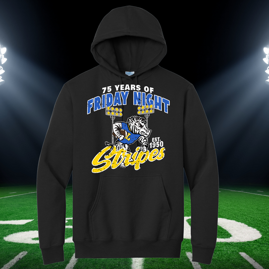 Lincoln Zebra Football Hoodie/Crew-Adult and Youth-75 years