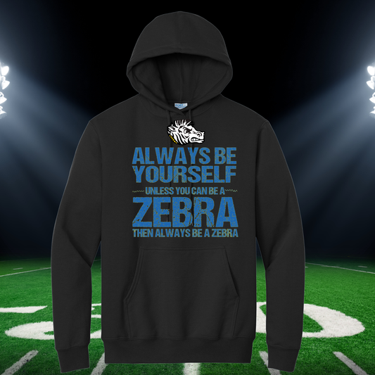 Lincoln Zebra Football Hoodie/Crew-Adult and Youth- Be yourself