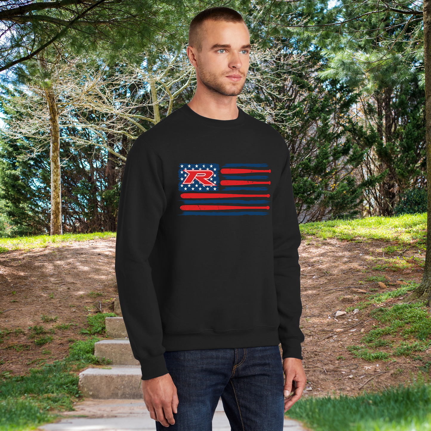 Rocklin Pony Baseball Hoodie- flag