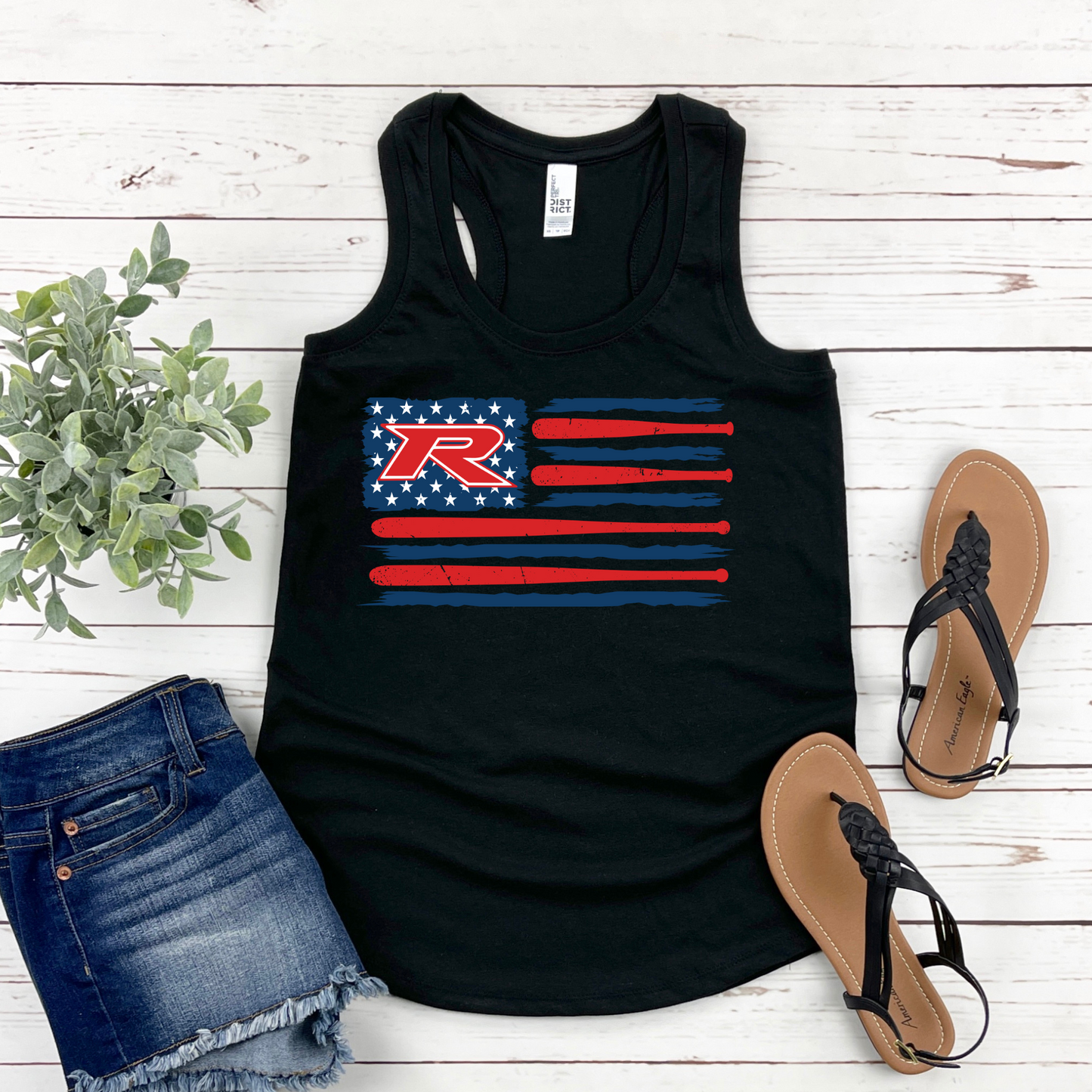 Rocklin Pony Baseball Tees and Tanks-Flag