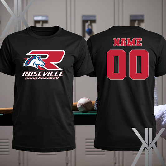 Roseville Pony Baseball Tees and Tanks-Adult and Youth- R clowns