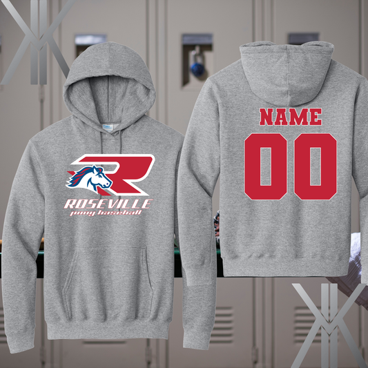 Roseville Pony Baseball Adult/Youth Hoodie-R-Clowns