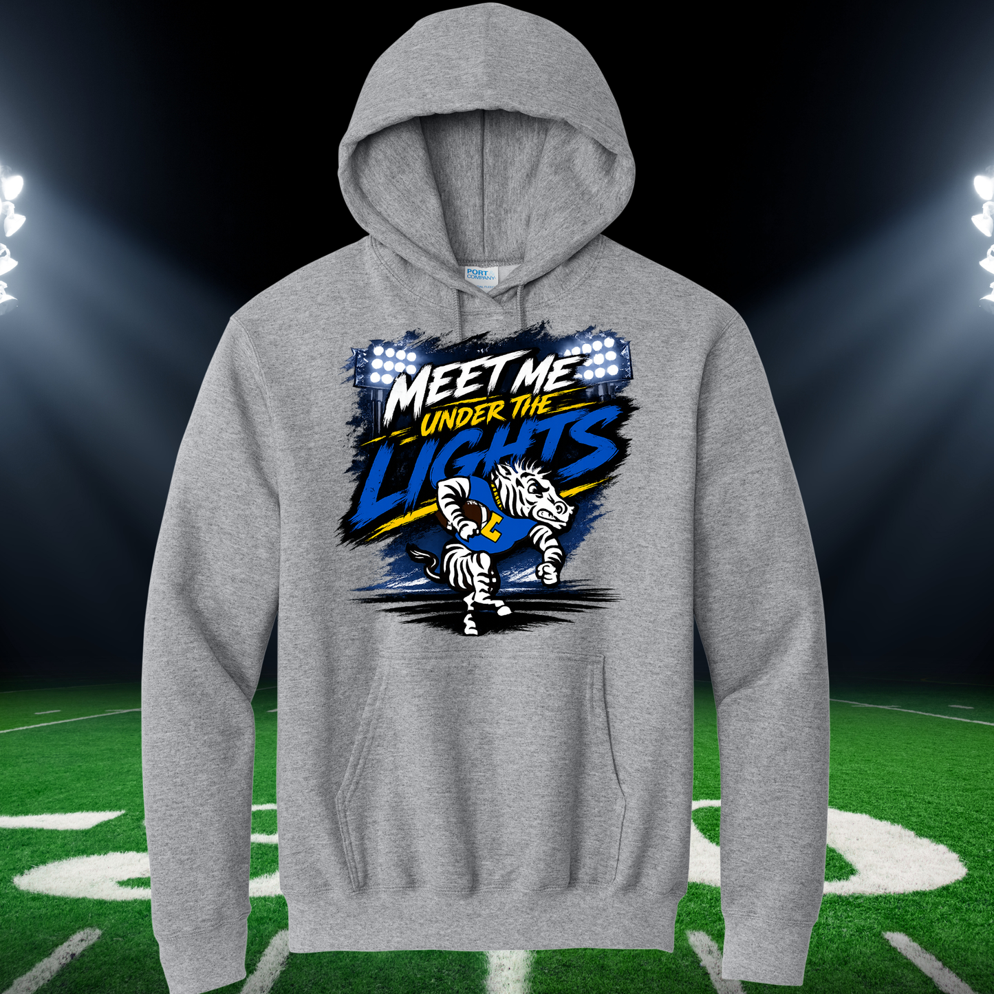 Lincoln Zebra Football Hoodie/Crew-Adult and Youth-meet me under