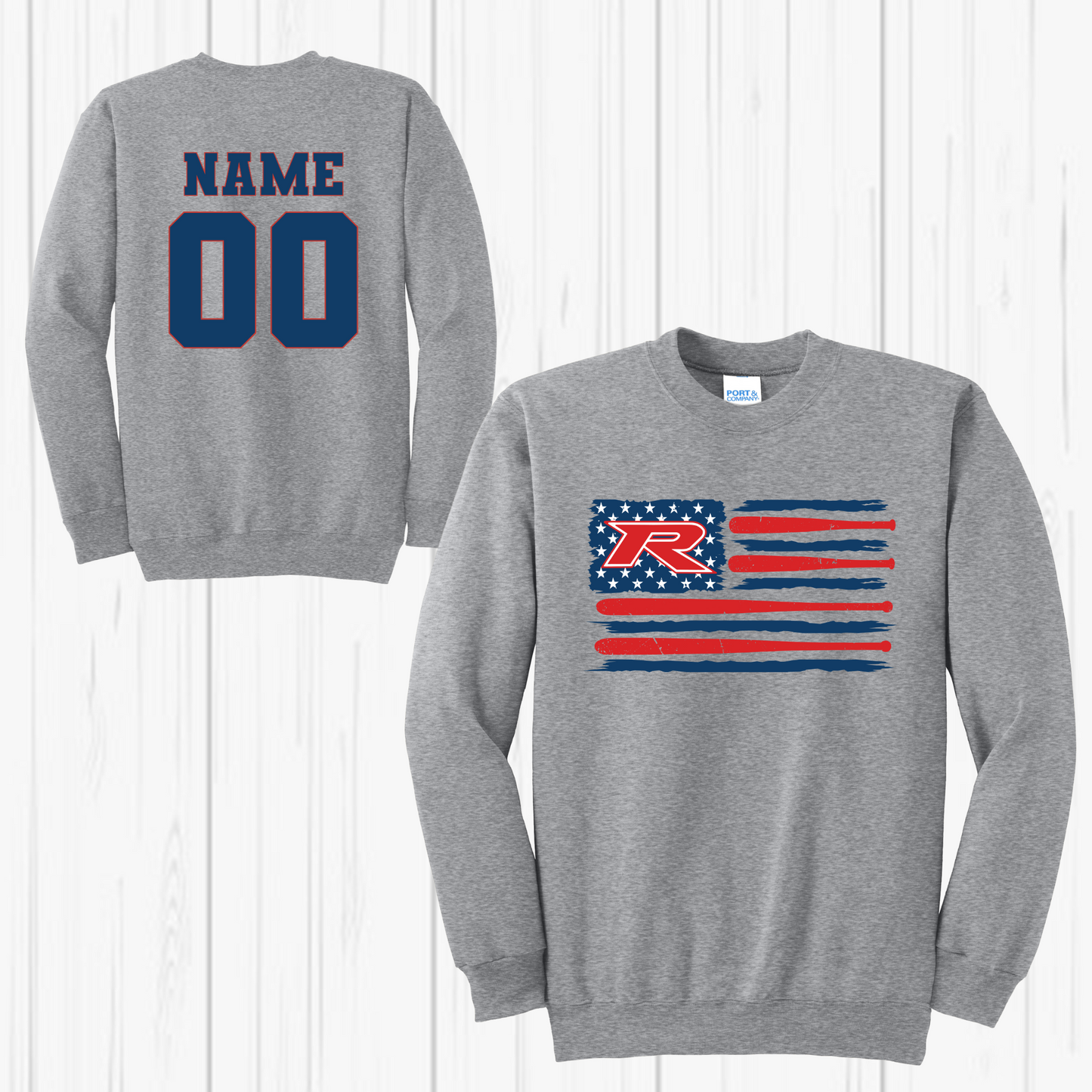 Rocklin Pony Baseball Hoodie- flag