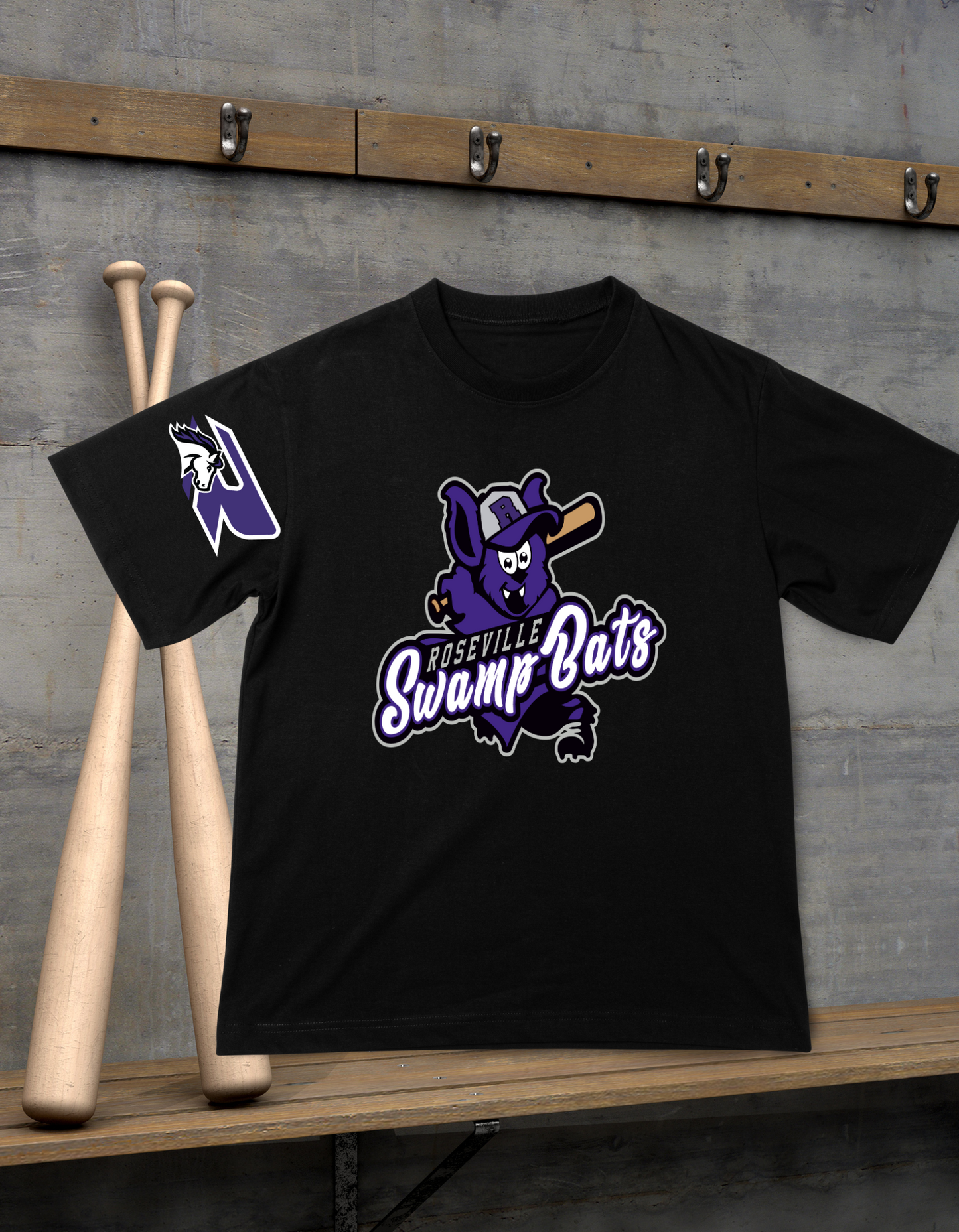 Roseville Pony Baseball - Swamp Bats- Youth & Toddler Core Cotton Tee