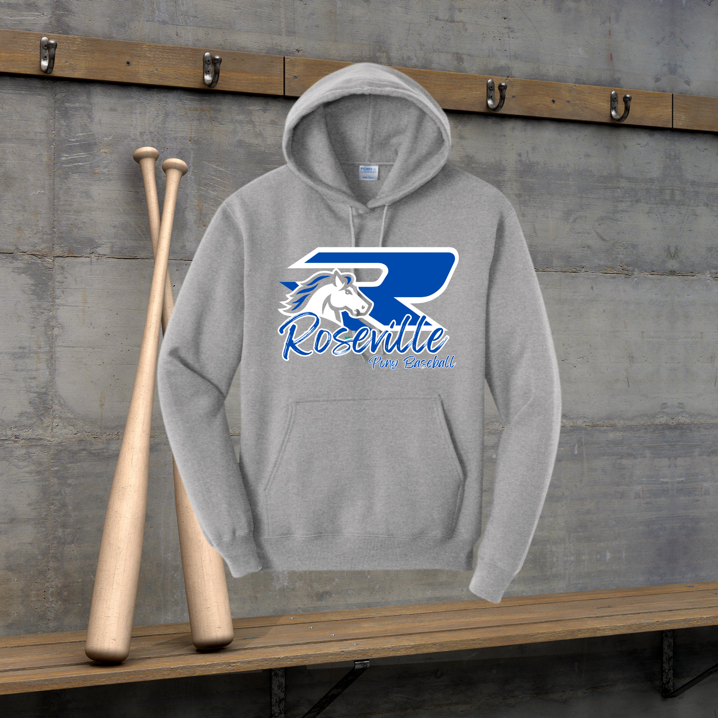 Roseville Pony Spirit Wear- Baseball Adult Fleece Pullover