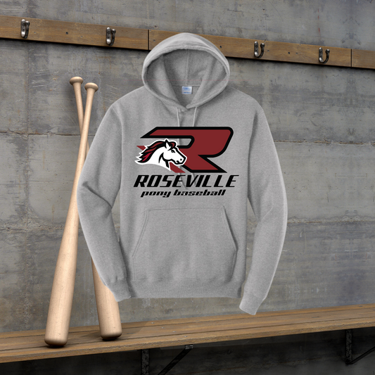 Roseville Pony Spirit Wear- Baseball Adult Fleece Pullover