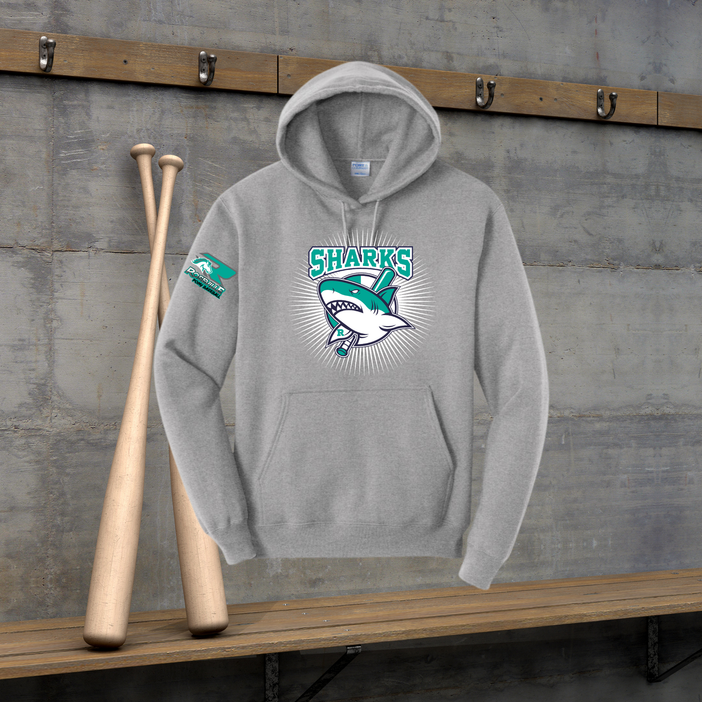 Roseville Pony Baseball Youth & Toddler Fleece Pullover - Sharks