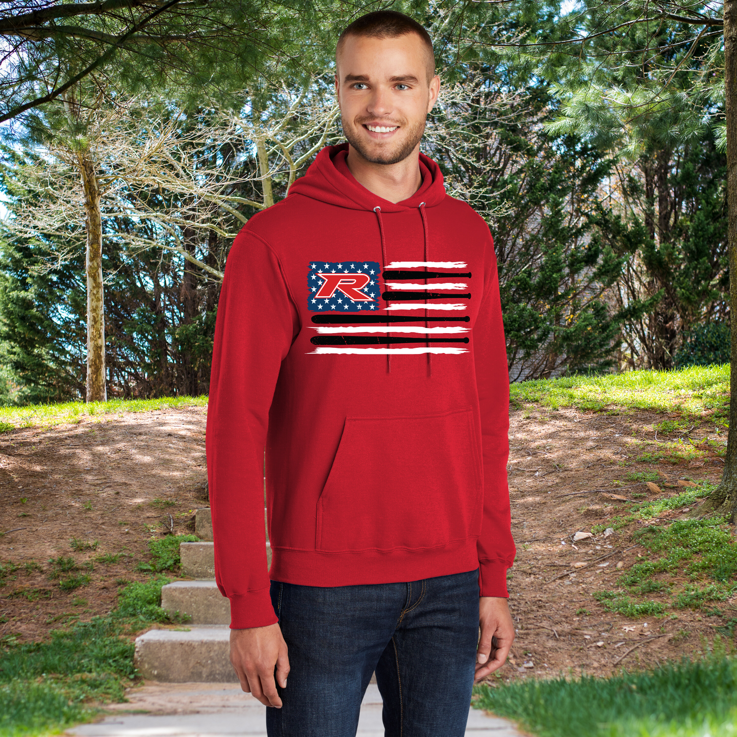 Rocklin Pony Baseball Hoodie- flag