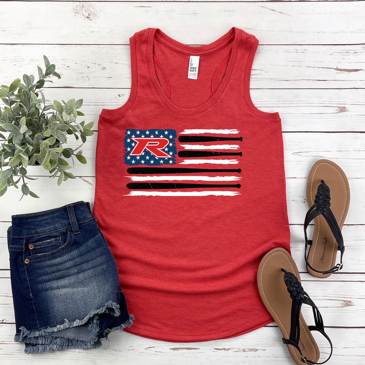 Rocklin Pony Baseball Tees and Tanks-Flag