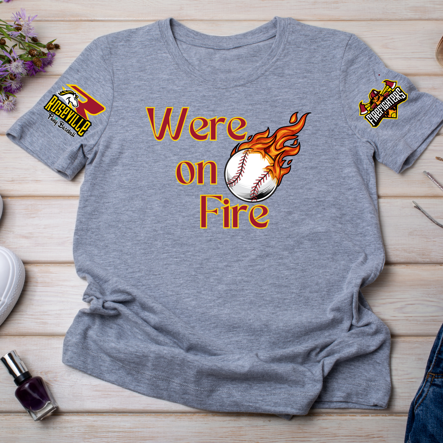 Roseville Pony Fire Fighters - On Fire- Adult Soft Style Tee