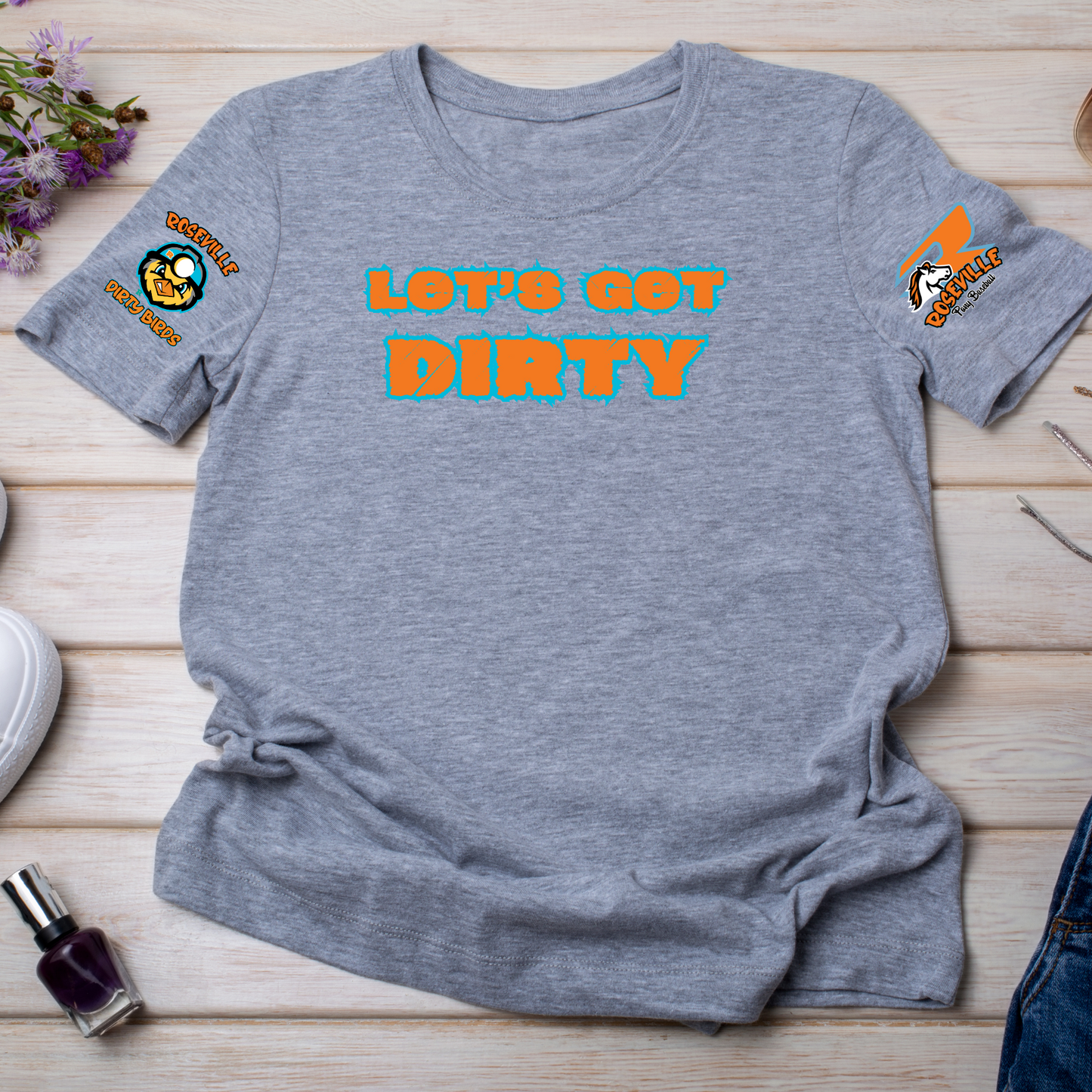 Roseville Pony Dirty Birds - Get Dirty- Adult Soft Style Tee