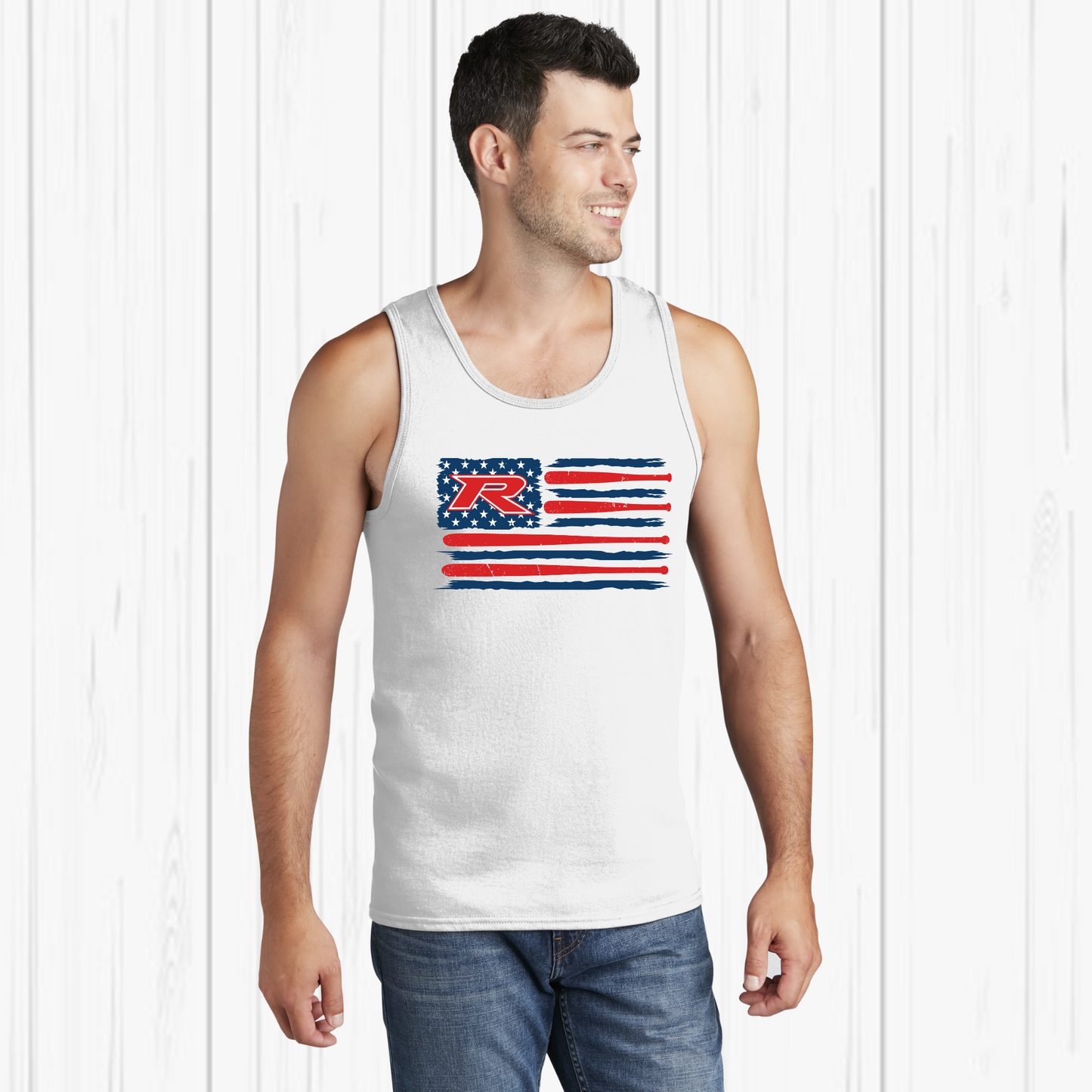 Rocklin Pony Baseball Tees and Tanks-Flag