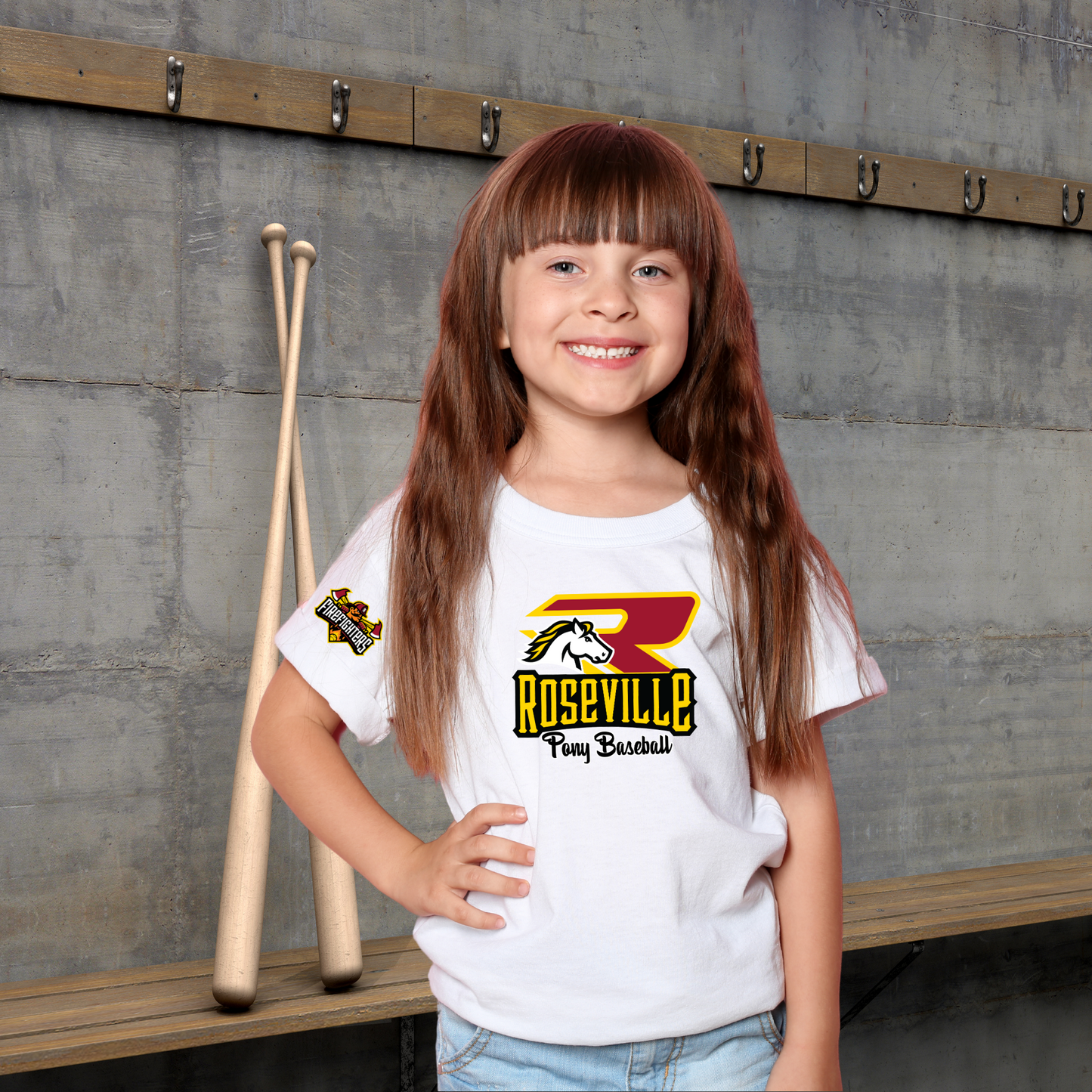 Roseville Pony Baseball - Fire Fighters - Youth & Toddler Core Cotton Tee