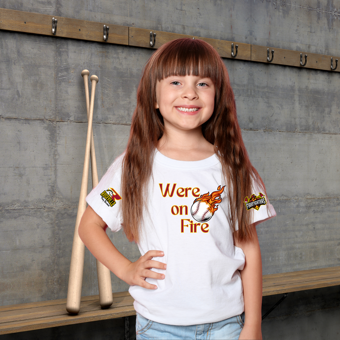 Roseville Pony Baseball - On Fire- Youth & Toddler Core Cotton Tee